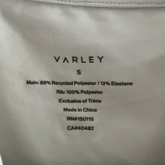 VARLEY | Effortless Athleisure Wellings Performance Tank in White | Size S - Picture 5 of 9